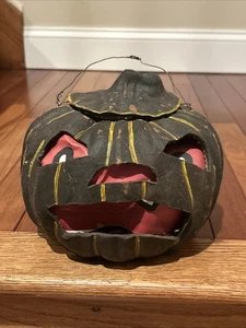 Vintage Jamieson Studios Pappmaché Kürbis Eimer / Laterne - Jack O Laterne - Bild 1 von 24