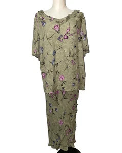 Conjunto de 2 faldas Carole Little para mujer talla 18W/20W volantes florales maxi arte de usar - Imagen 1 de 9