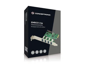 Conceptronic Emrick U34, 4 Porte USB 3.0 PCI Express Card - Foto 1 di 3