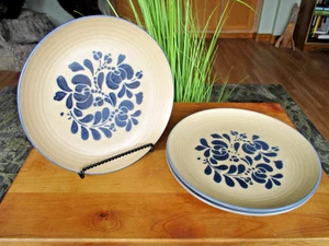 Pfaltzgraff FOLK ART Stoneware 10" Dinner Plate USA Vintage Set of 4 EXC - Picture 1 of 2