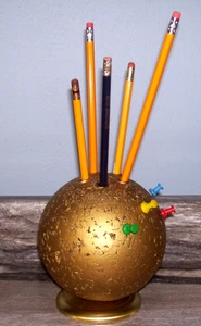 Vintage PAT Bulletin Ball Spinning Cork Pencil Holder Ketcham & McDougall MCM - Picture 1 of 7