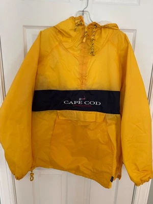 Men's size L CapeCod yellow and blue pullover raincoat Cuffy's brand - Image 1 of 4