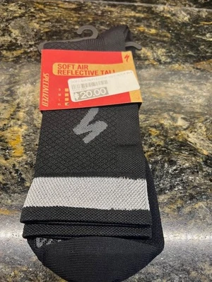 SOFT AIR REFLECTIVE TALL SOCK XL BLK NWT SPECIALIZED - Image 1 of 2