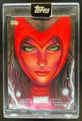 Tarjeta de boceto 2025 Topps Marvel Bruja Escarlata Jamison Murdock autógrafo automático #1/1 Foto 1 de 2