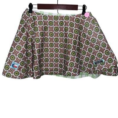 MARISOL DELUNA NEW YORK® Reversible Green Signature Wrap Skirt Sz Lg Made In USA - Image 1 of 4