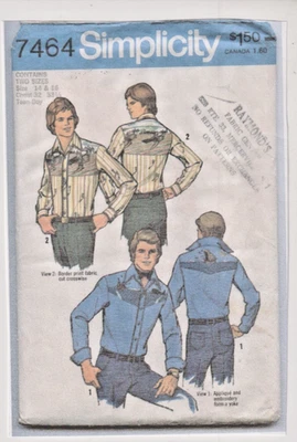 7464 SIMPLICITY c.1976 - SHIRT - BOYS Sz 14/16 Ch 27/28" - Image 1 of 2