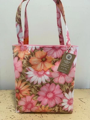 Bolso de Mano Rosa Marrón Naranja 1970 MOD Daisy ALOHA Cannon Monticello Vintage Sábana  Foto 1 de 4