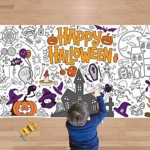 OHOME Halloween Crafts for Kids - Giant Coloring Tablecloth/Poster | Hallowee... - Picture 1 of 6
