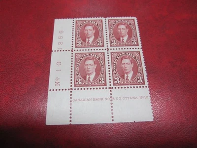 CANADA UNITRADE#  233 3c KG VI MUFTI ISSUE LL PLATE 10 MH - Image 1 of 2