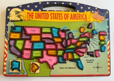Mapa de Estados Unidos de colección con botones pulsadores de estados y capitales educación para niños #3 Foto 1 de 4