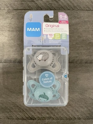 MAM Original Pacifier 0-6 Months Matte Collection Colors of Nature 2-Pack - Image 1 of 2