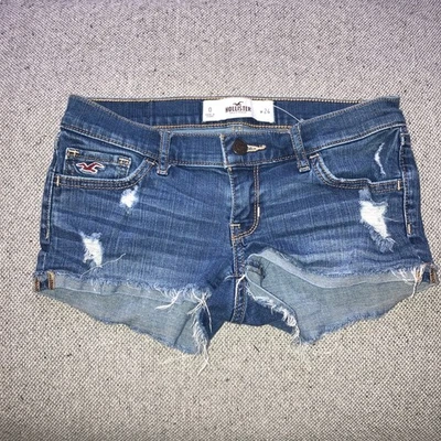 Hollister Vintage Y2K Micro 90s Denim Booty Shorts Low Rise New Daisy Dukes 0 - Image 1 of 4
