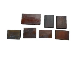 7 Antique Copper Printing Block Plates American Cityscapes Cottages? - Picture 1 of 11