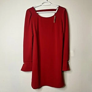 The Vanity Room Red Women's Dress with Pearl End Sleeves, Size L, NWT - Picture 1 of 9