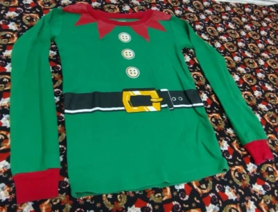 The Childrens Place 5T Holiday Long Sleeve SANTA'S ELVES PAJAMA STYLE TOP! - Image 1 of 4