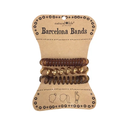 Hair Tie Coil BARCELONA BANDS Natural Life Boho - Copper & Brown - 3 count NEW - Image 1 of 3