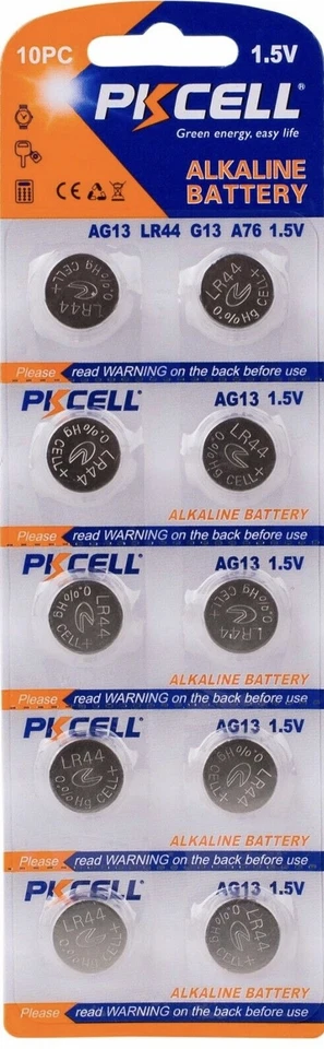 LR44 PKCELL AG13 (10 piece) LR44 PKCELL A76 L1154 AG13 357 New Alkaline Battery  - Image 1 of 1