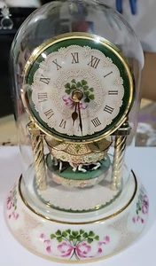 Franklin Mint Porzellan Germany Irish Lace & Gold Karussell Uhr Ist-Zustand Nicht Funktion - Bild 1 von 10