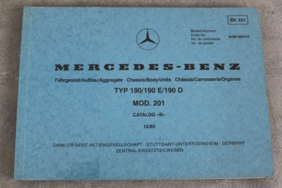 Mercedes Benz 190 / 190 E / 190 D Ersatzteil-Liste "W 201"  - Stand: Dez. 1983 - Bild 1 von 4