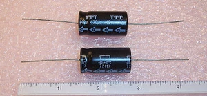 CANTIDAD (5) 470uf 40V (35V) 85' 16x30mm AXIAL ALUMINIO CONDENSADORES ELECTROLÍTICOS ITT - Imagen 1 de 1