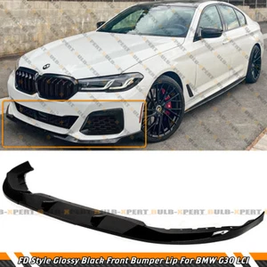 For 21-23 BMW G30 530i 540i M550i M Sport LCI FD Style Glossy Black Lip Splitter - Picture 1 of 7
