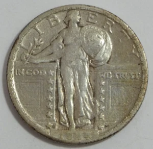 1924-D Standing Liberty Quarter ss Silber 25c - Bild 1 von 4