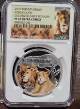 2015 Burundi African Lion Early Releases Colorized  1 oz .999 Silver NGC PR PF69