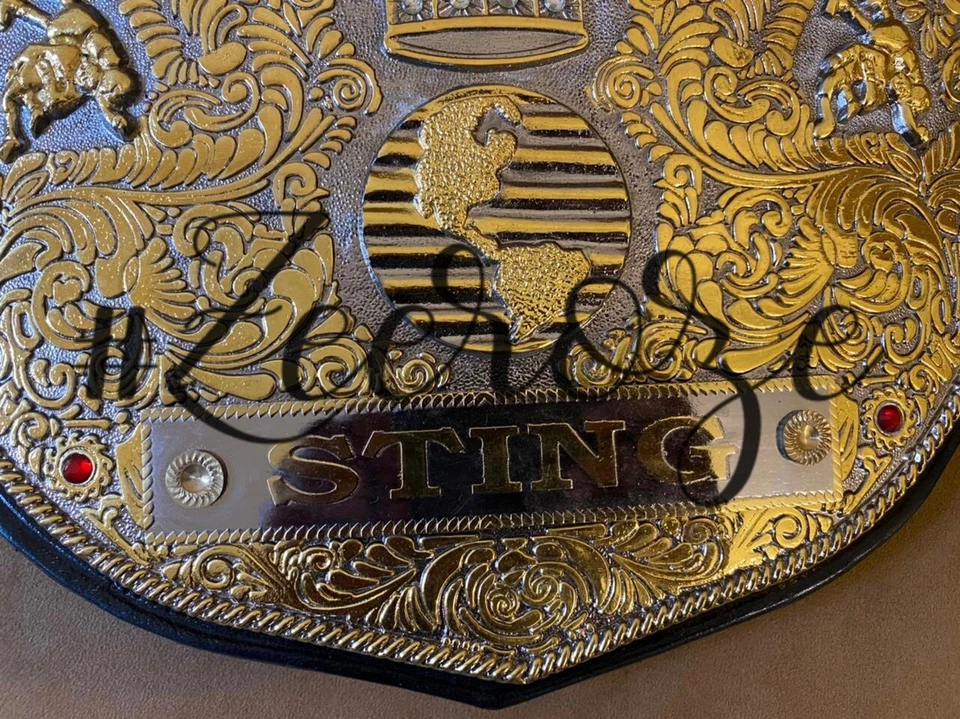 Big Gold Sting Championship 3D Crumrine Ремень Реплика Двойной с Инструментами Кожа - Изображение 1 из 4