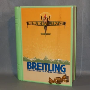 BREITLING Chocolat Tin Box Art Deco Airplane Rare Book Suisse Chocolate Vintage - Picture 1 of 6