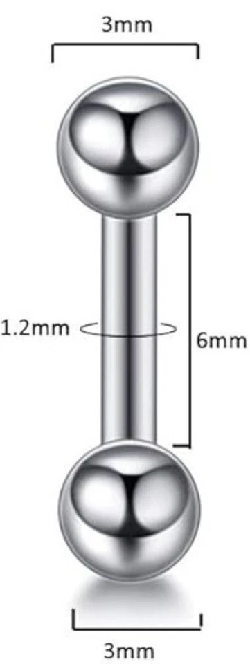 Barbell Stud, 16G Stainless Steel - Universal - Image 1 of 1