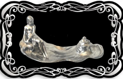 Art Nouveau WMF №91 Symbolismus Nymphe Figurliche Antike Jugendstil Tintenfass - Image 1 of 4