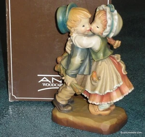 7" Anri Italy Ferrandiz "Primo Bacio" Edizione Limitata Intaglio Legno Con Scatola REGALO! - Foto 1 di 13