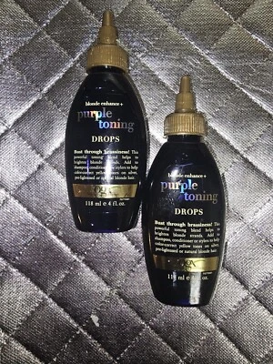 OGX Rubio Mejora + Gotas Tonificantes Púrpura para el Cabello, 4 fl oz Lote de 2 Foto 1 de 3