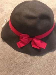 New Gap Kids Brown With Pink Bow Hat Size L/XL - Picture 1 of 3