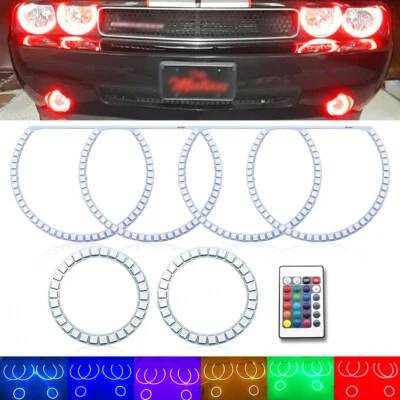Kit de ojos de ángel LED multicolor RGB halo anillos luz para Dodge Challenger 2008-14 Foto 1 de 4