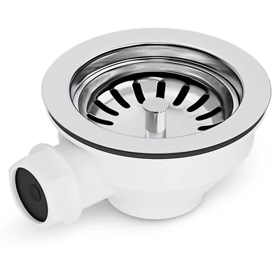 AQUADE Siebkorbventil Ø 114 mm (3 1/2″) mit Überlauf-Anschluss für Spüle - Bild 1 von 4