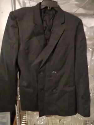 Chaqueta Blazer Hugo Boss 40R Lana Doble Pecho Gris Rayas Foto 1 de 4