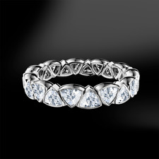 2.00Ct Trillion Cut Natural Moissanite Eternity Weeding Band 925 Sterling Silver