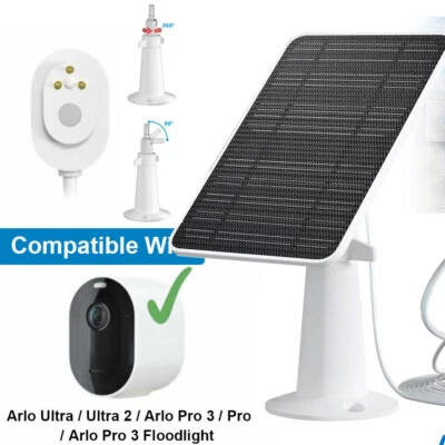 Solar Panel Charger Magnetic Charging For Arlo Ultra/Ultra 2/Pro 3/Pro 4 Camera