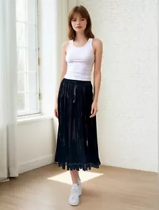 Jigsaw Sz 10 Vintage Y2K Grey Velvet A-Line Skirt Silk Blend Whimsigoth Fairy - Picture 1 of 14
