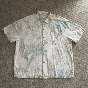 Tommy Bahama Hawaiian Shirt Mens 2XL Colorful Floral Silk Button Up S/S - Picture 1 of 12