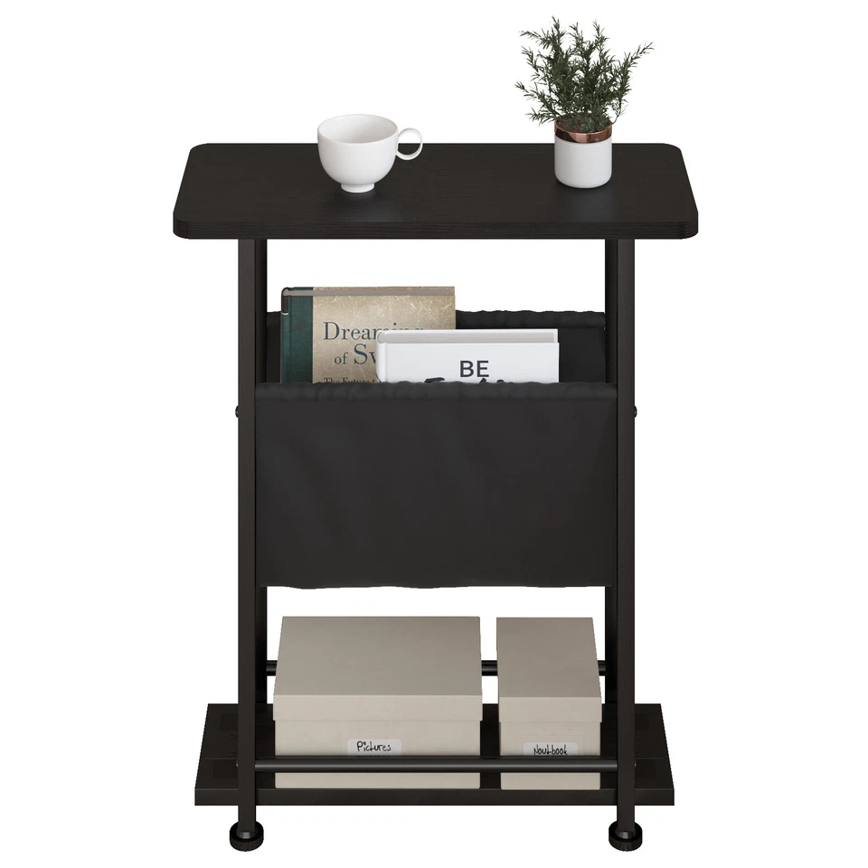 Mesa auxiliar estrecha Mesa auxiliar delgada Mesa auxiliar Morden con soporte para libros Habitación pequeña Foto 1 de 1