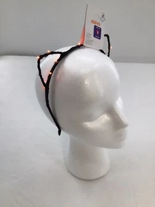 Claire’s Skinny Black Light Up Red Light Cat Ear Headband Halloween Costume - Picture 1 of 3