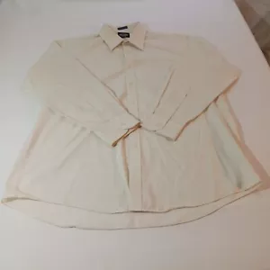 Camisa informal Towncraft para hombre de mezcla de algodón blanco roto manga larga con botones talla 17 - Imagen 1 de 12