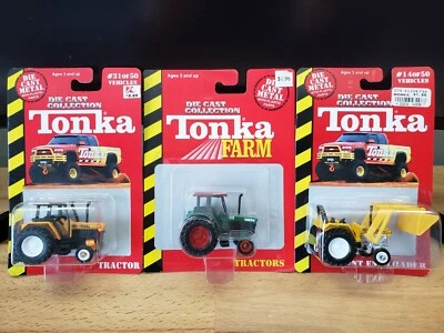 Maisto Tonka Granja Amarillo y Verde Tractores y Tractores con Cargador Lote de 3 Foto 1 de 4