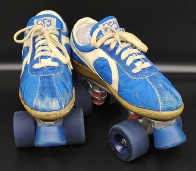 San Francisco Skates ~ Mitchell's ~ Vintage Rollschuhe ~ frühe 70er ~ blau-weiß - Bild 1 von 4