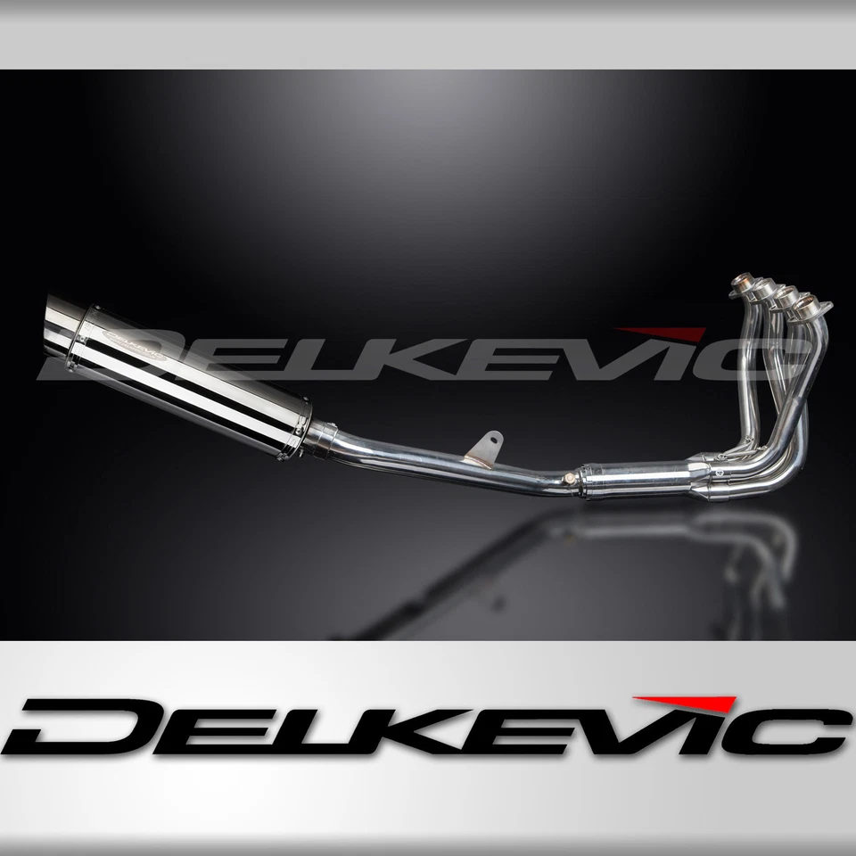 Круглый глушитель из нержавеющей стали 14 дюймов для выхлопной системы Honda CBR1100XX Blackbird Delkevic 4-1 96-09 - Изображение 1 из 4