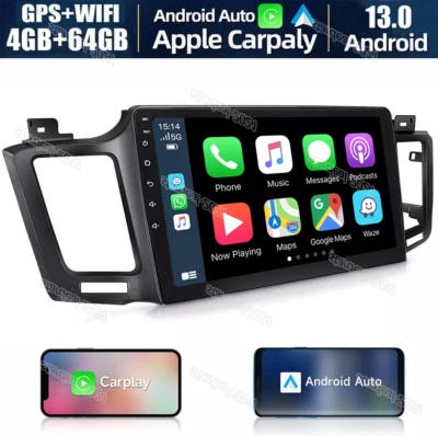 Radio estéreo para automóvil 4+64G 10,1" para Toyota RAV4 2013-2018 Carplay GPS BT Android 13 Foto 1 de 4