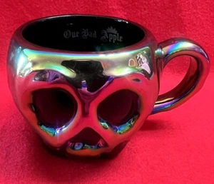 Disney Parks Ceramic Iridescent ONE BAD APPLE Snow White Poison Apple Coffee Mug - Picture 1 of 7