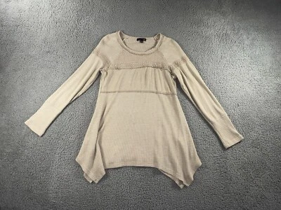 Rxb Waffle Knit Sweater Women Medium Babydoll Cottagecore Peasant Fairy - Image 1 of 4